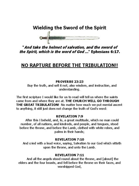 No Rapture Before The Tribulation | PDF | Rapture | Great Tribulation