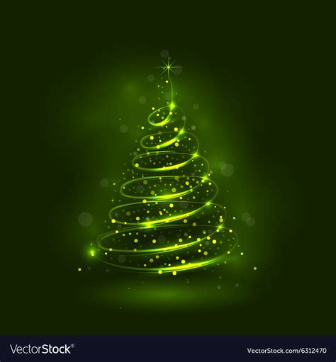 Shining christmas tree the magic Royalty Free Vector Image