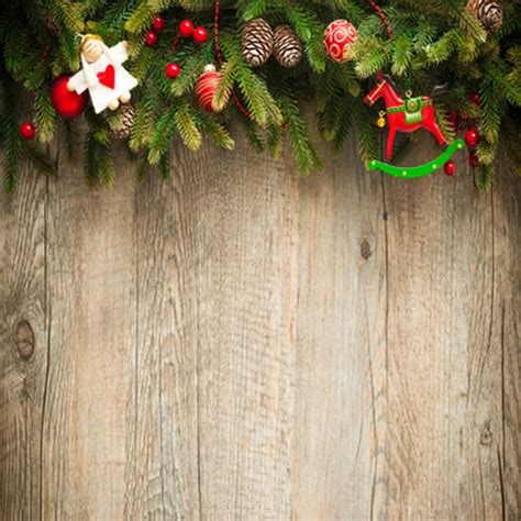 Christmas Wooden Photography Backdrops Green Pine Branch Xmas Background toile de fond Studio ...