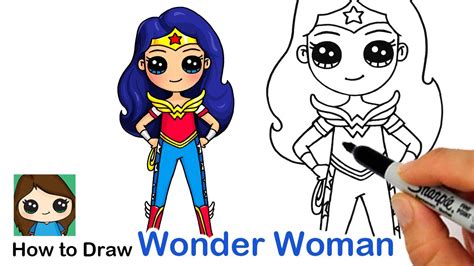 Wonder Woman Cartoon Drawing Easy ~ Wonder Woman Draw Drawing Cartoon Easy Drawings Justice ...