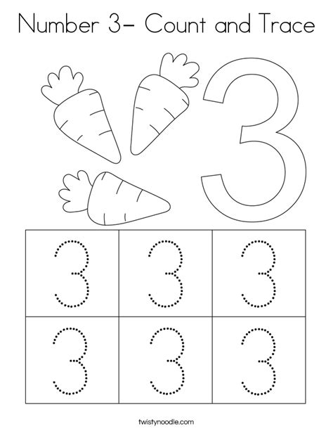 Number 3 Preschool Printables Worksheets Coloring Pages For Kids ...