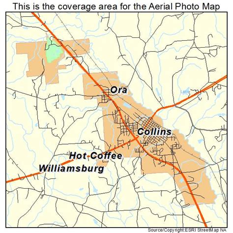 Aerial Photography Map of Collins, MS Mississippi