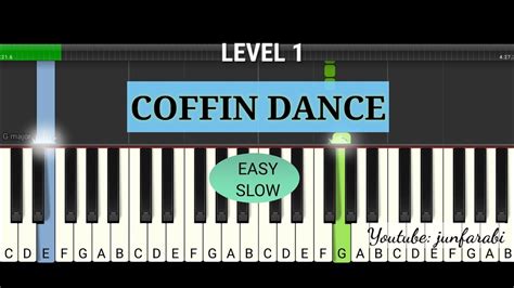 coffin dance piano tutorial level 1 - easy slow motion - YouTube