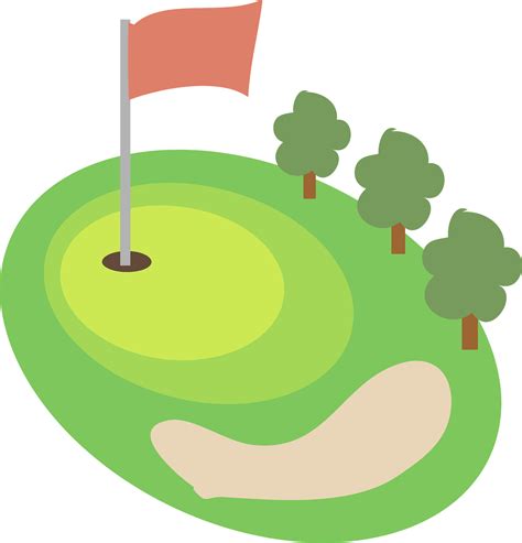 Golf Course Images Clip Art : Cartoon Clip Art Of Hole At Golf Course High Res Vector Graphic ...