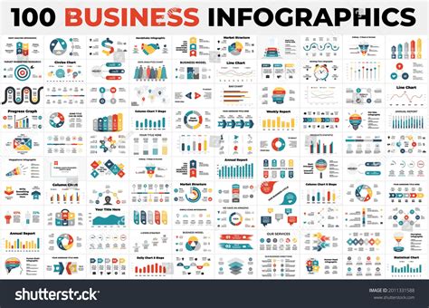 100 Business Infographics Presentation Slide Templates Stock Vector ...