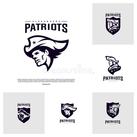 Set of Patriots Logo Design Vector. Head Patriots Logo Design Template Stock Vector ...