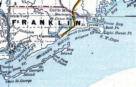 Map of Franklin County, Florida, 1890s