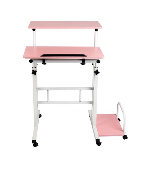 Mind Reader Mobile Sitting, Standing Desk, Rolling Reversible Home ...