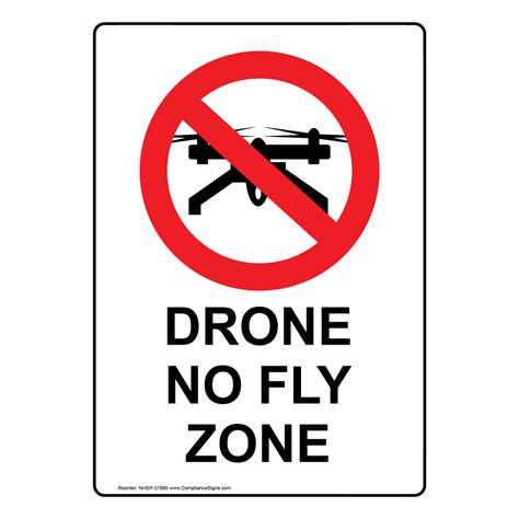 Drone No Fly Zone Sign With Symbol NHE-37686