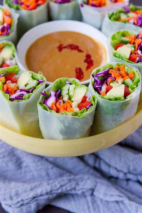 Vegan Spring Rolls with Peanut Sauce - Cookin Canuck