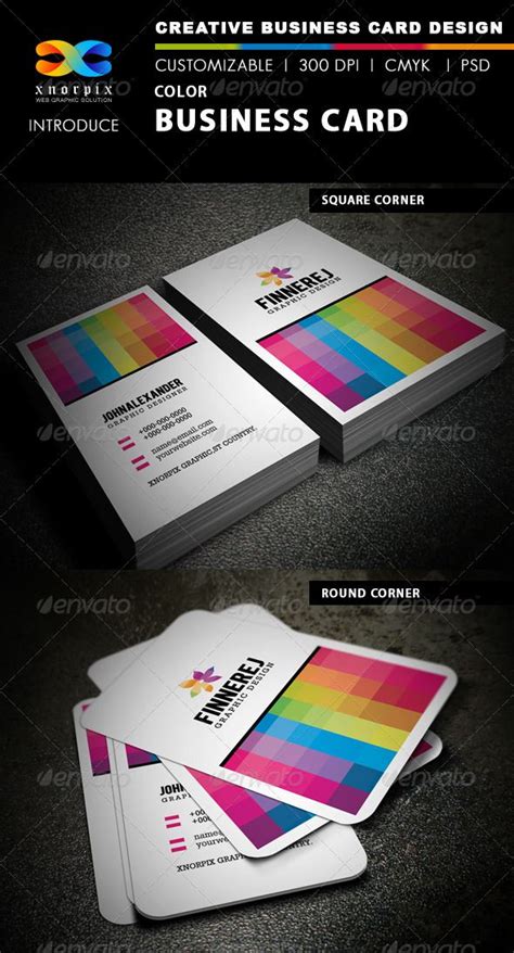 Color Business Card | Corporate business card, Print templates, Business cards