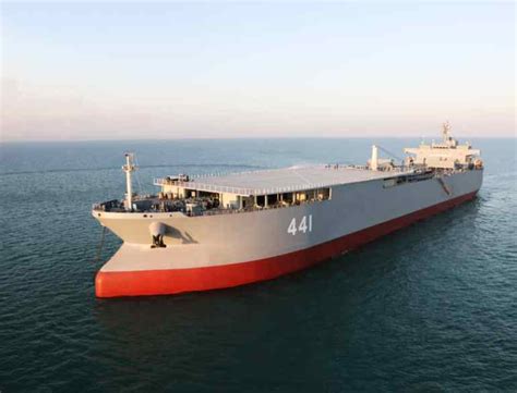 Iran unveils its largest military vessel during missile drill ...