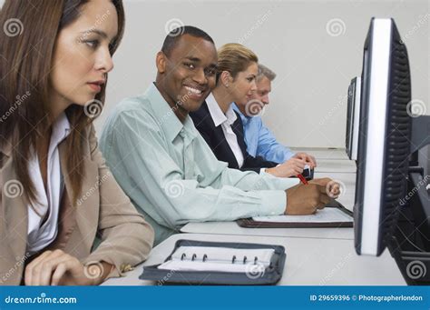 Business People Using Computers In Classroom Royalty Free Stock Image ...