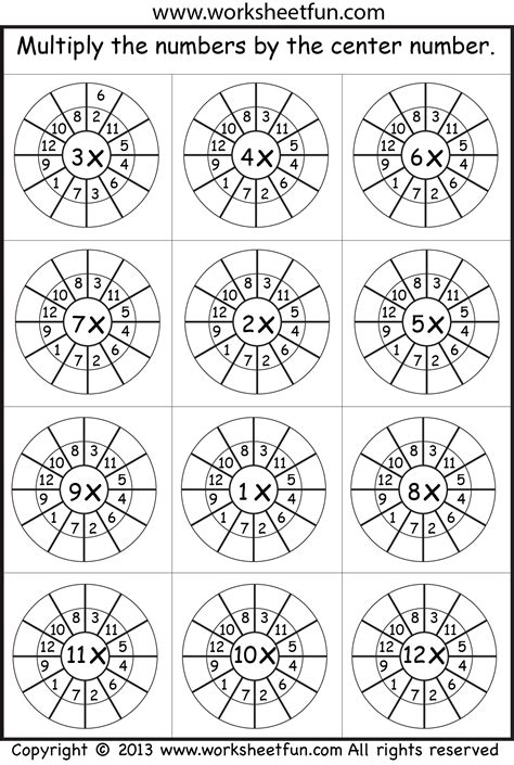 Multiplication Worksheet 7 Times Table