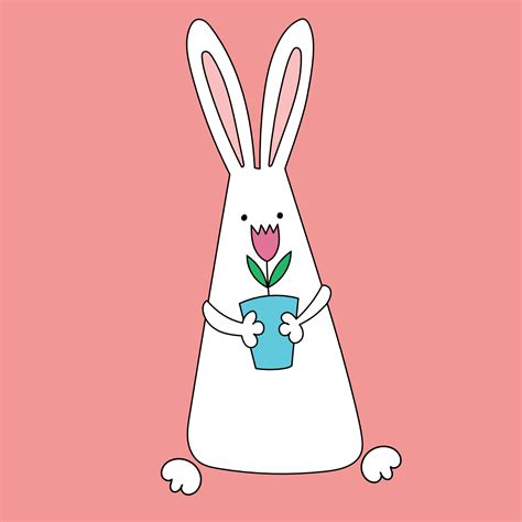 Rabbit symbol of 2023. Rabbit with flower. Calendar template. 10486144 ...