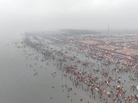 Areal View Sagar Island Beaches Devotees Editorial Stock Photo - Stock ...