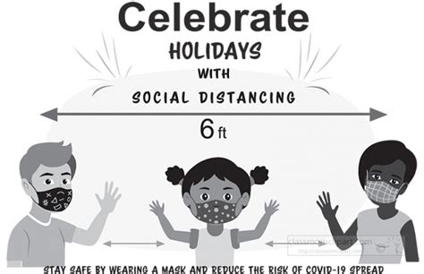 Free celebration with social distancing covid 19 precautions gray col - Classroom Clipart