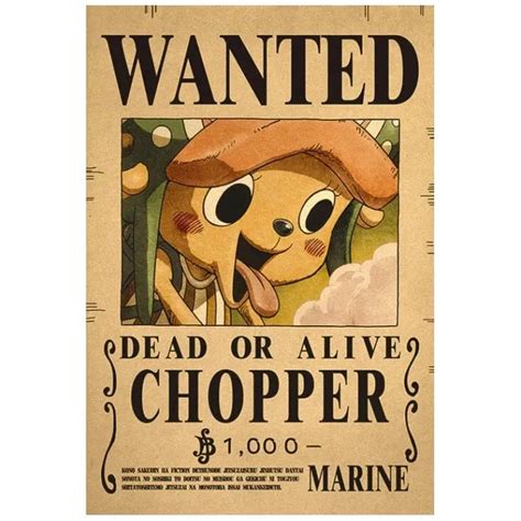 One Piece Wanted Poster - Wanted Chopper Bounty - Onepiecefans Store