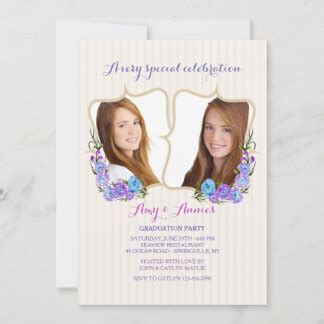 Twins Graduation Invitations & Announcements | Zazzle