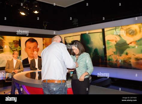 BBC News presenter Mishal Husain at Television Centre prepares to ...