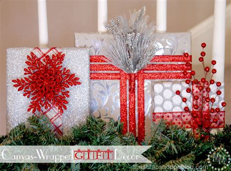 Canvas-Wrapped Christmas Gift Decor - The Scrap Shoppe