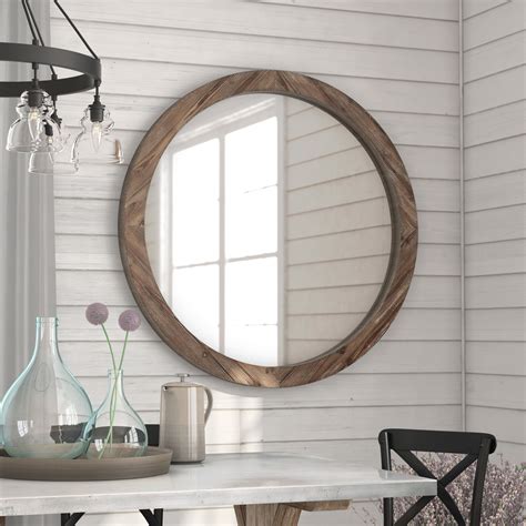 Union Rustic Booker Round Wood Wall Mirror & Reviews | Wayfair