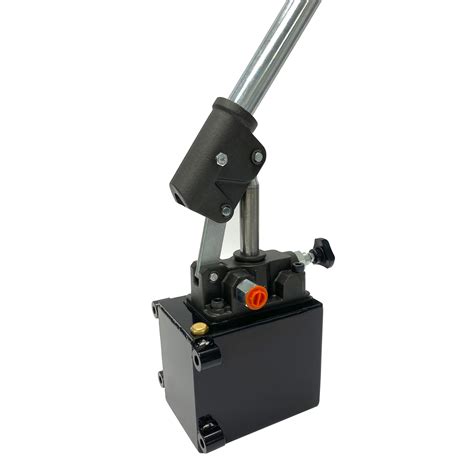 Hydraulic piston hand pump 2.7 CID with release knob for single-acting cylinder, 1 Qrt tank ...