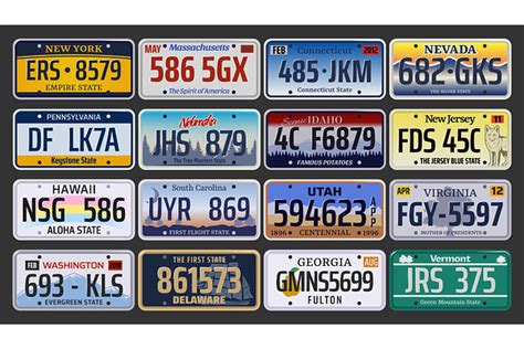 Car license plates, USA | Pre-Designed Vector Graphics ~ Creative Market