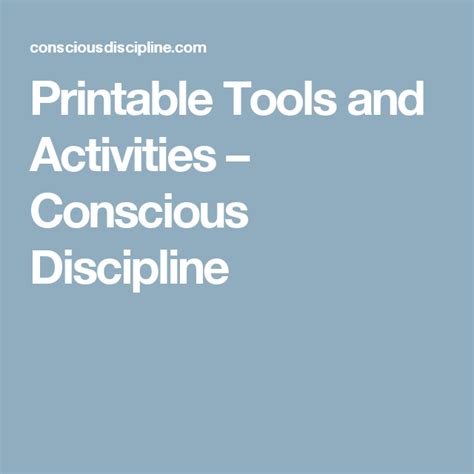 Printable Tools and Activities – Conscious Discipline | Disziplin, Bewusst, Aktivitäten