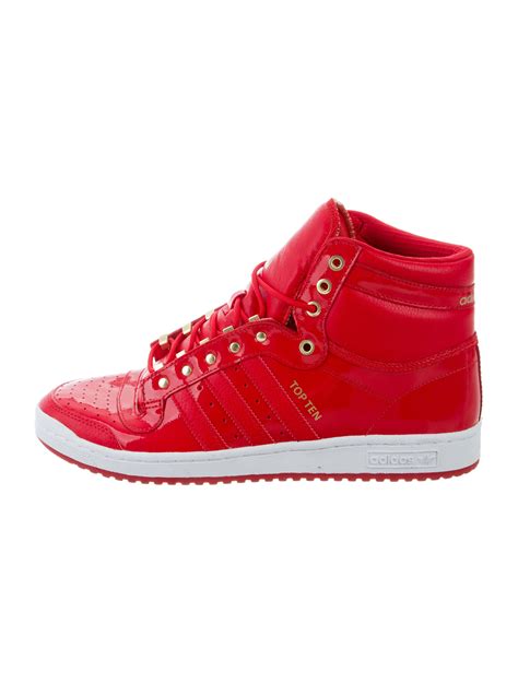 Adidas Top Ten Patent Leather Sneakers - Red Sneakers, Shoes ...