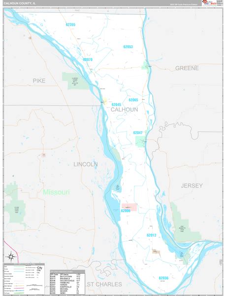 Calhoun County, IL Wall Map Premium Style by MarketMAPS - MapSales