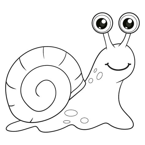 Premium Vector | Coloring pages or books for kids cute snail cartoon ...