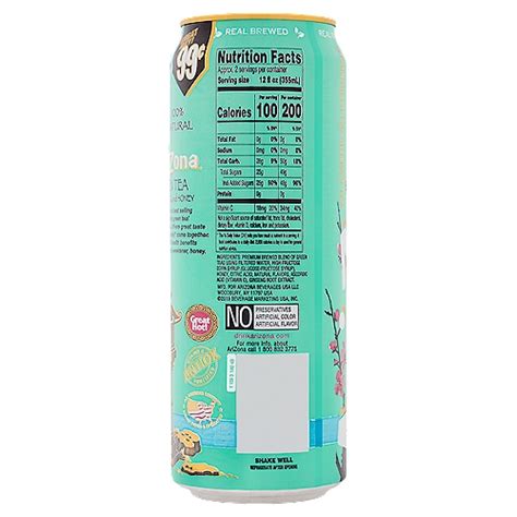 Arizona Iced Tea Nutrition Facts Can | Besto Blog