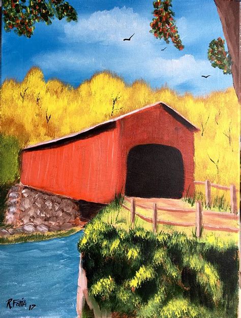 Vermont Covered Bridge Painting by Rich Fotia