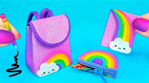 DIY Miniature School Supplies That Work! 🌈 Rainbow - YouTube