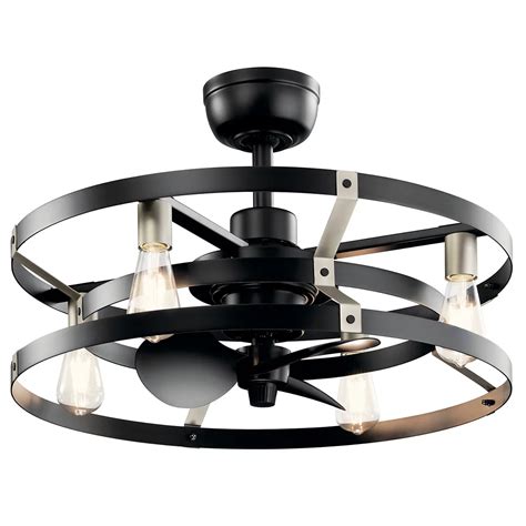 Kichler Cavelli 13-inch LED Indoor Satin Black Ceiling Fan with Light ...