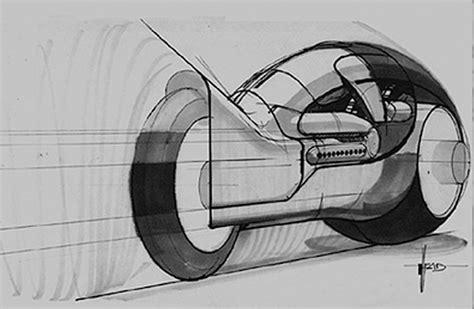 1982 'Light Cycle Design 03' Tron concept art by Syd Mead : r/RetroFuturism