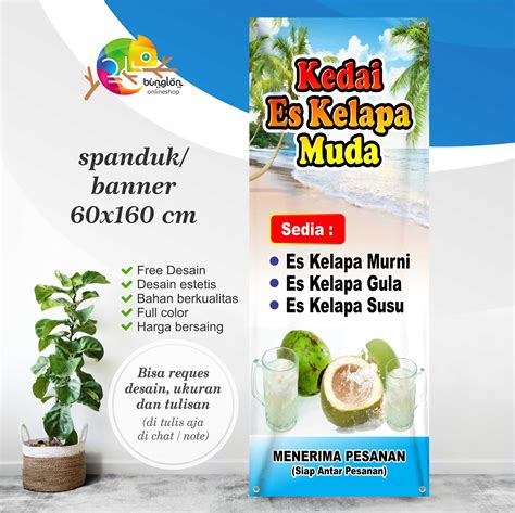 Spanduk Banner Kedai Es Kelapa Muda | Lazada Indonesia