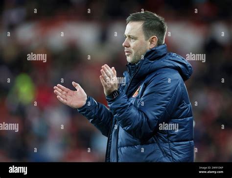 Sunderland manager Michael Beale during the Sky Bet Championship match at the Stadium of Light ...