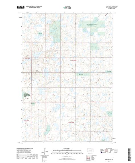 MyTopo Webster NE, South Dakota USGS Quad Topo Map