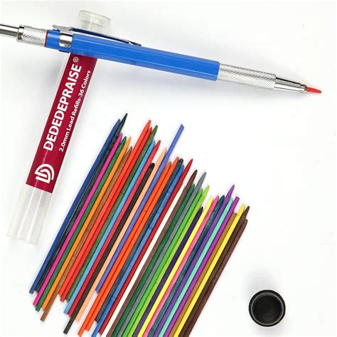 36 Colors 2.0 mm Colorful Mechanical Colored Automatic Pencil Lead Art Sketch Drawing Color Lead ...