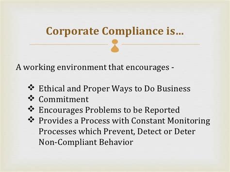 Corporate compliance powerpoint