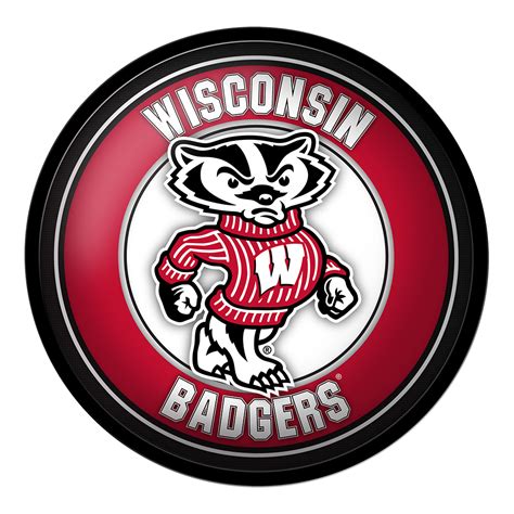 Wisconsin Badgers Mascot Modern Disc Wall Sign