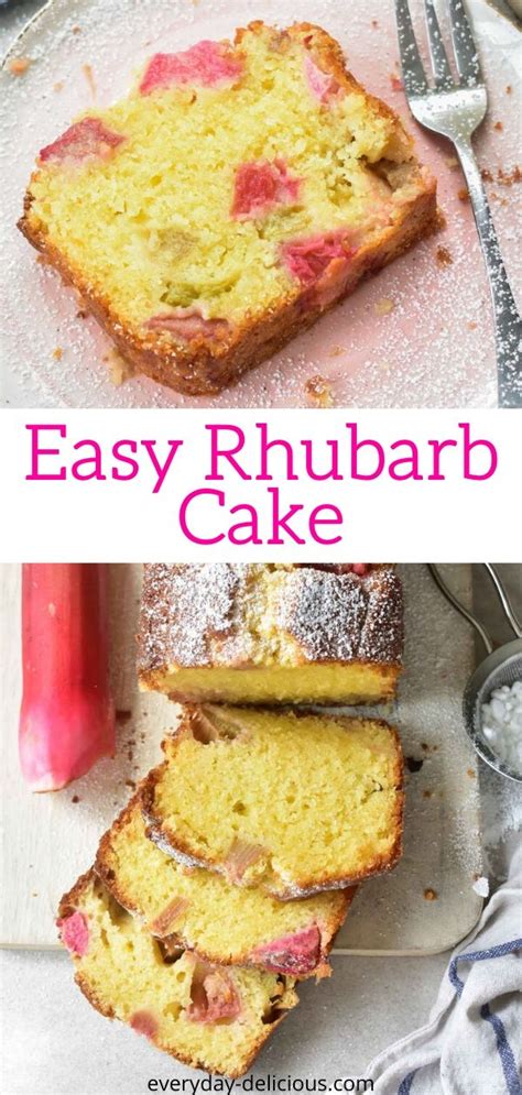 Easy Rhubarb Cake - quick and easy! - Everyday Delicious