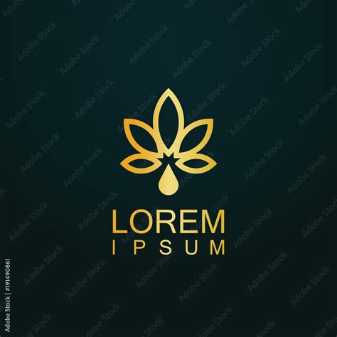 gold leaf logo Stock Vector | Adobe Stock