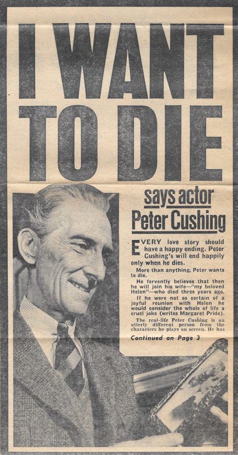 'I Want to Die': Peter Cushing's Death Wish - Flashbak