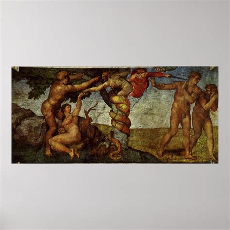 Fall from the Garden of Eden by Michelangelo Poster | Zazzle