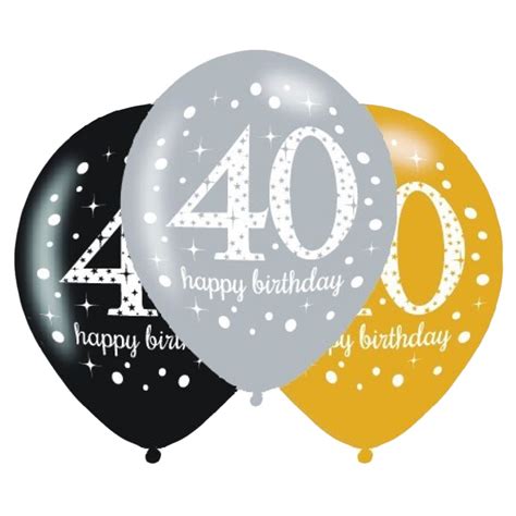 40th Birthday Sparkling Celebration Balloons 6 Pack | BIG W