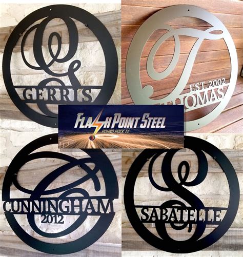 Custom Monogram Metal Wall Art Personalized Name Circle - Etsy