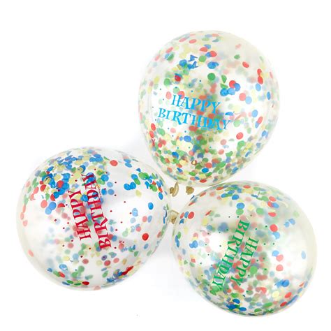 Buy Happy Birthday Multicoloured Confetti Balloons - Pack Of 6 for GBP ...